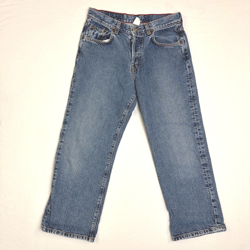 Vintage Lucky Brand Dungarees Womens 10/30 Straight Leg Cropped Button Fly USA